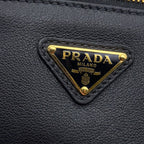 Prada Shoulder Bag Triangle Logo Leather Black — view 6