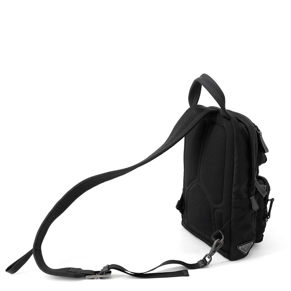 Prada Shoulder Backpack Nylon Belt Bag Black — view 2