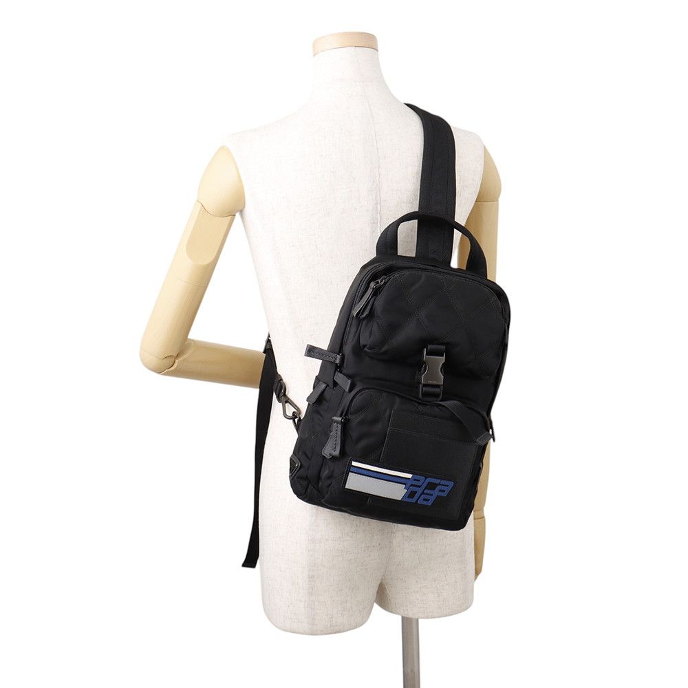 Prada Shoulder Backpack Nylon Belt Bag Black — view 5
