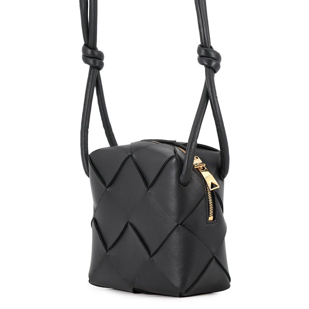 Bottega Veneta Shoulder Bag Maxi Intrecciato Mini Cassette Lambskin Black — view 2