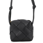 Bottega Veneta Shoulder Bag Maxi Intrecciato Mini Cassette Lambskin Black