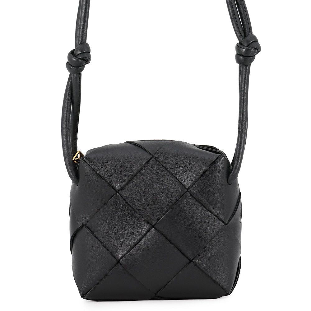 Bottega Veneta Shoulder Bag Maxi Intrecciato Mini Cassette Lambskin Black