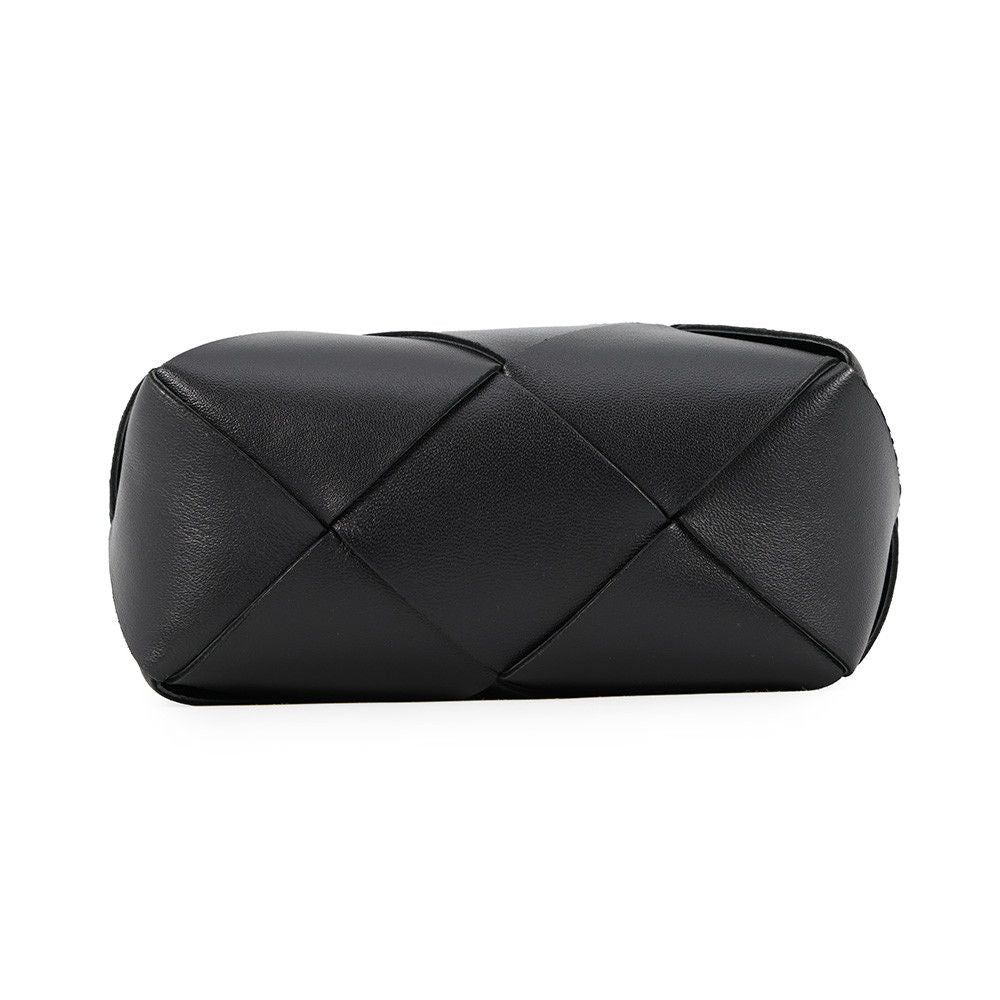 Bottega Veneta Shoulder Bag Maxi Intrecciato Mini Cassette Lambskin Black — view 3