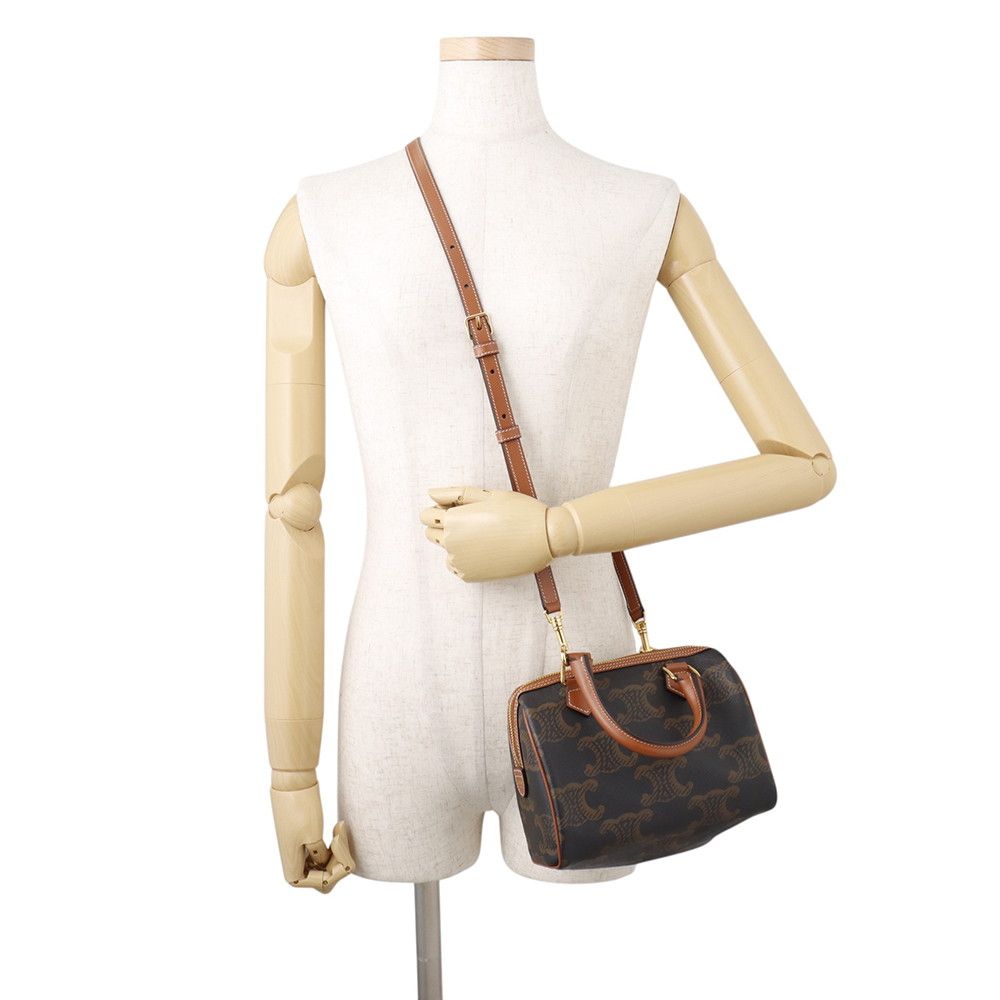 Celine Triomphe Small Boston Leather 2-Way Shoulder — view 4