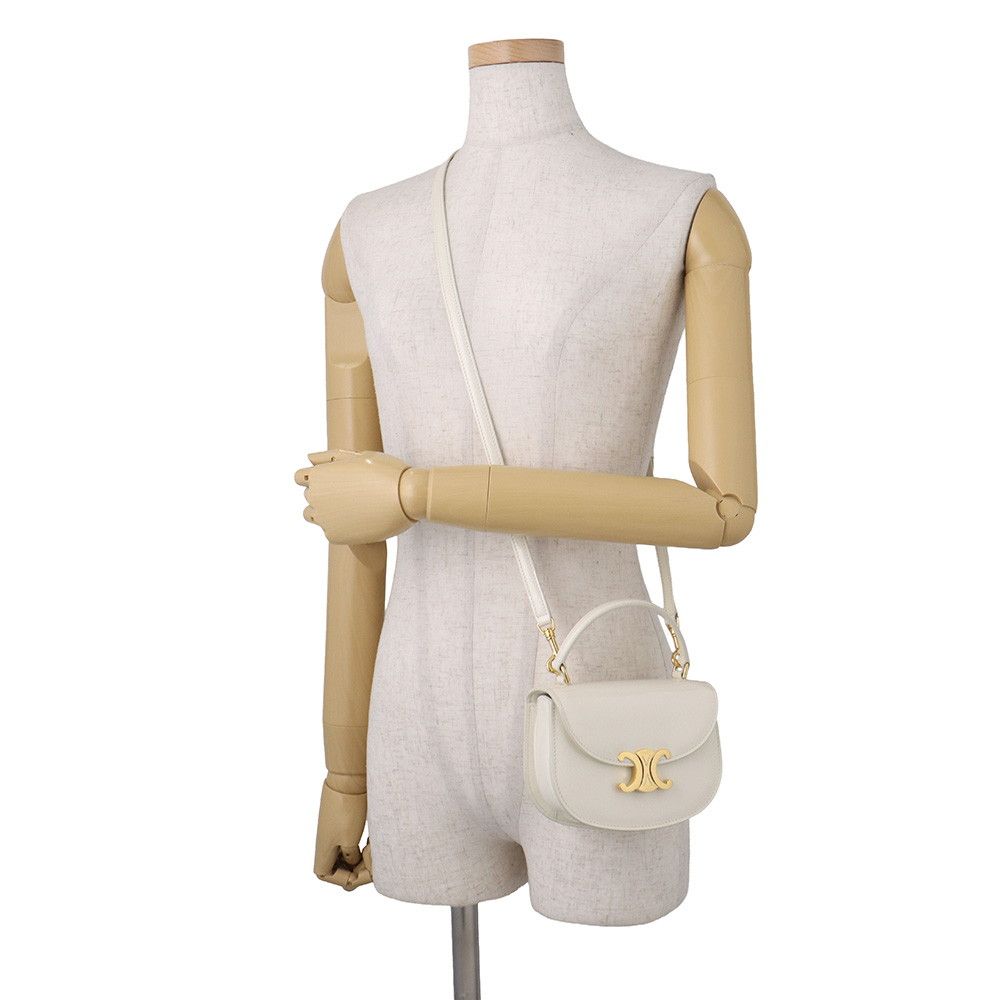 Celine Mini Besace Clair Patent 2-Way Shoulder Bag White — view 5
