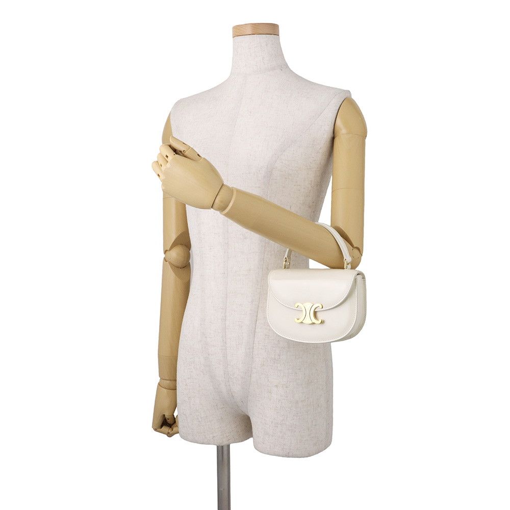 Celine Mini Besace Clair Patent 2-Way Shoulder Bag White — view 4