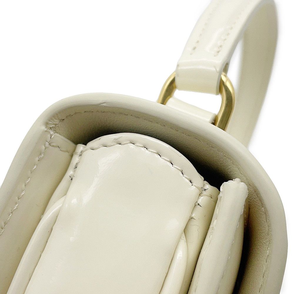 Celine Mini Besace Clair Patent 2-Way Shoulder Bag White — view 7