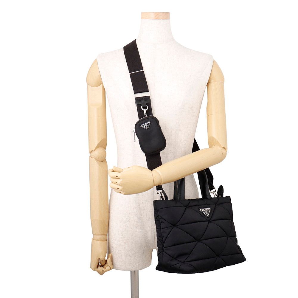 Prada Handbag Small Padded Re-Nylon Tote Nylon 2-Way Shoulder Black — view 5