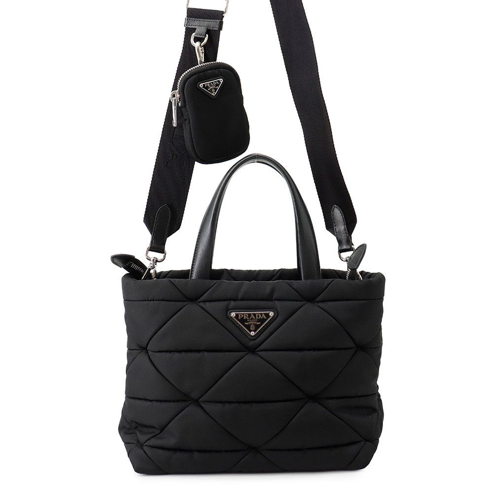 Prada Handbag Small Padded Re-Nylon Tote Nylon 2-Way Shoulder Black