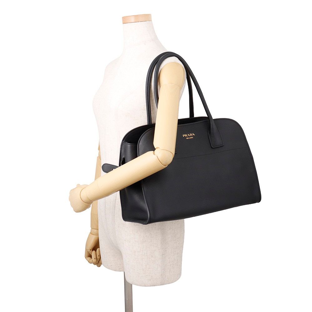 Prada Tote Logo Leather Black — view 4