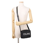 Celine Shoulder Bag Logo Leather Black — view 4