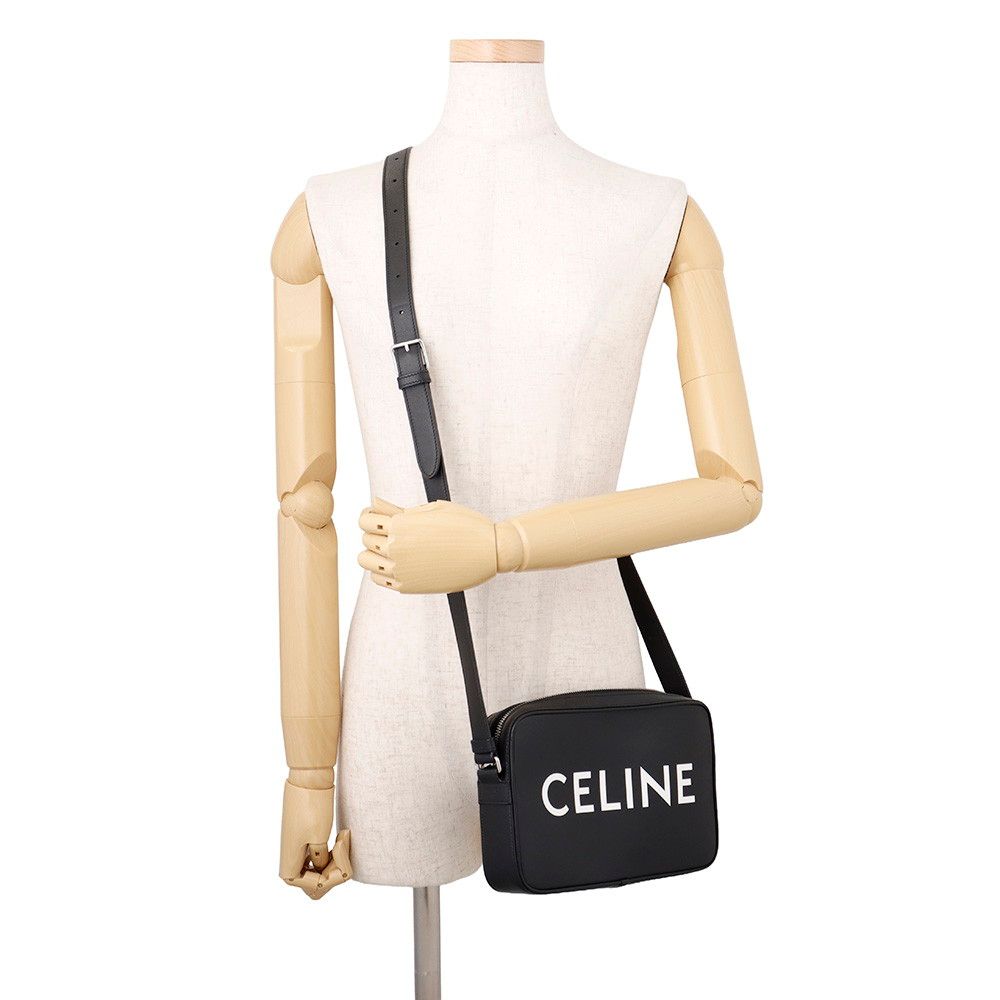 Celine Shoulder Bag Logo Leather Black — view 4
