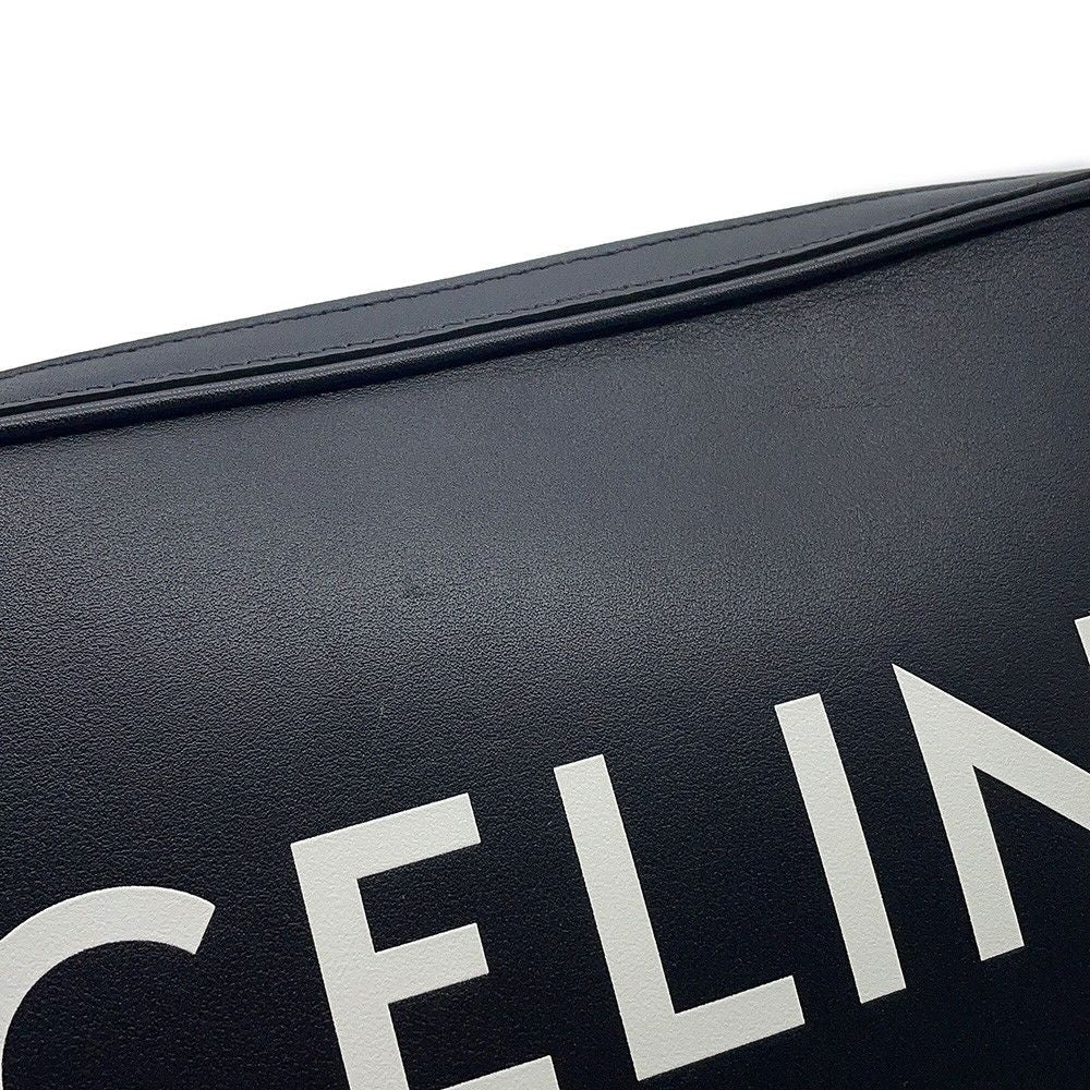 Celine Shoulder Bag Logo Leather Black — view 8