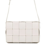 Bottega Veneta Shoulder Bag Maxi Intrecciato Small Cassette Lambskin White
