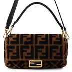 Fendi Handbag Zucca Pattern Bucket Fur Leather