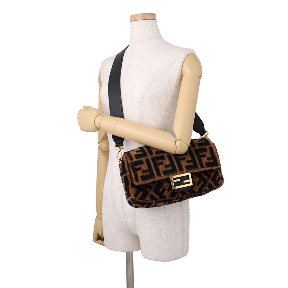 Fendi Handbag Zucca Pattern Bucket Fur Leather — view 5