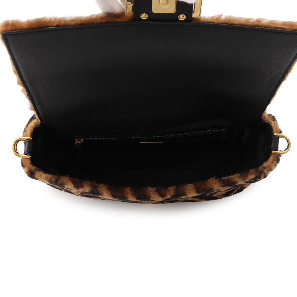 Fendi Handbag Zucca Pattern Bucket Fur Leather — view 6