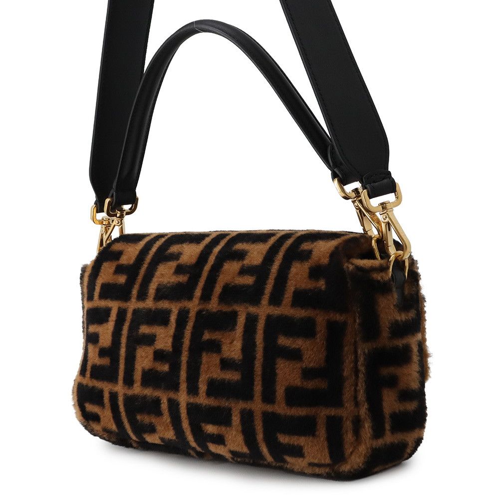 Fendi Handbag Zucca Pattern Bucket Fur Leather — view 2