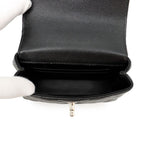 Chanel Quilted Coco Handle Mini Caviar Leather 2-Way Shoulder Bag Black — view 5