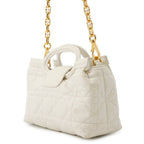 Dior Handbag Joli Top Handle Mini Lambskin Faux Pearl 2-Way Shoulder White — view 2