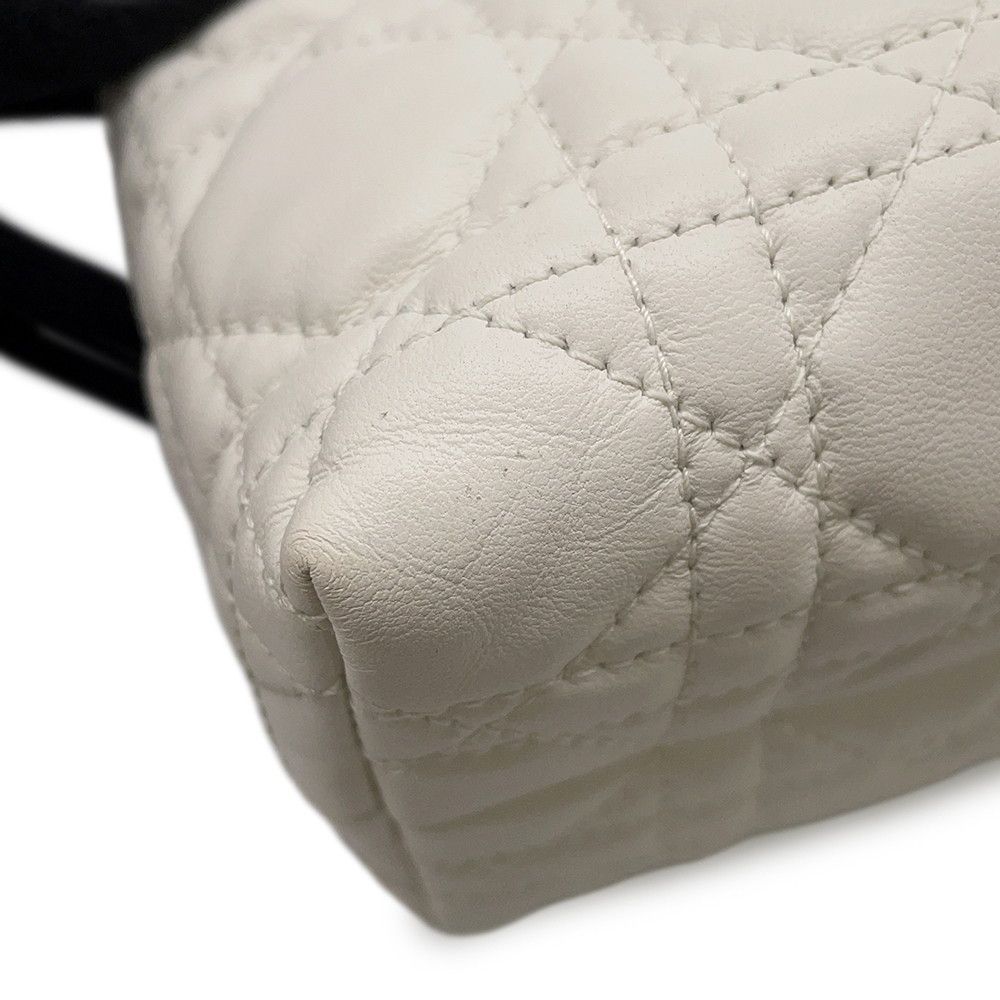 Dior Handbag Joli Top Handle Mini Lambskin Faux Pearl 2-Way Shoulder White — view 7