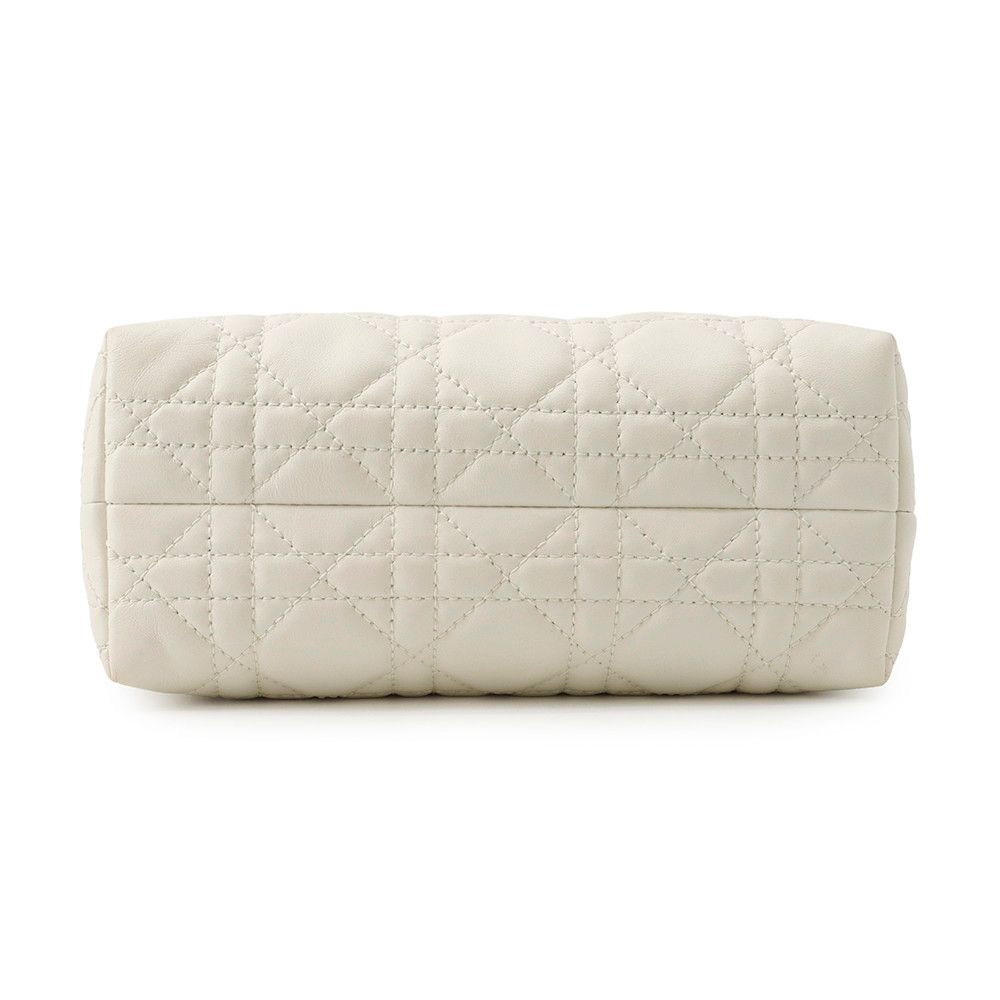 Dior Handbag Joli Top Handle Mini Lambskin Faux Pearl 2-Way Shoulder White — view 3