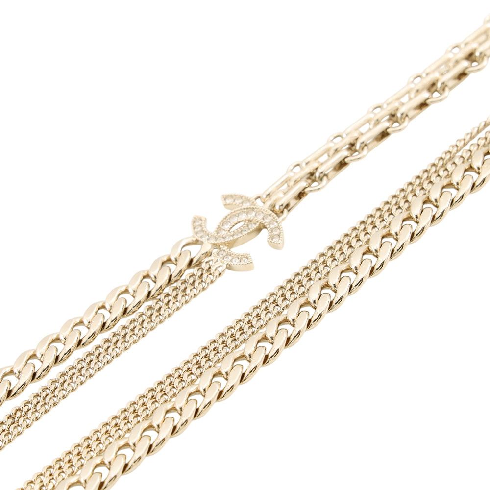 Chanel Necklace CC Logo Rhinestone 25 — view 2