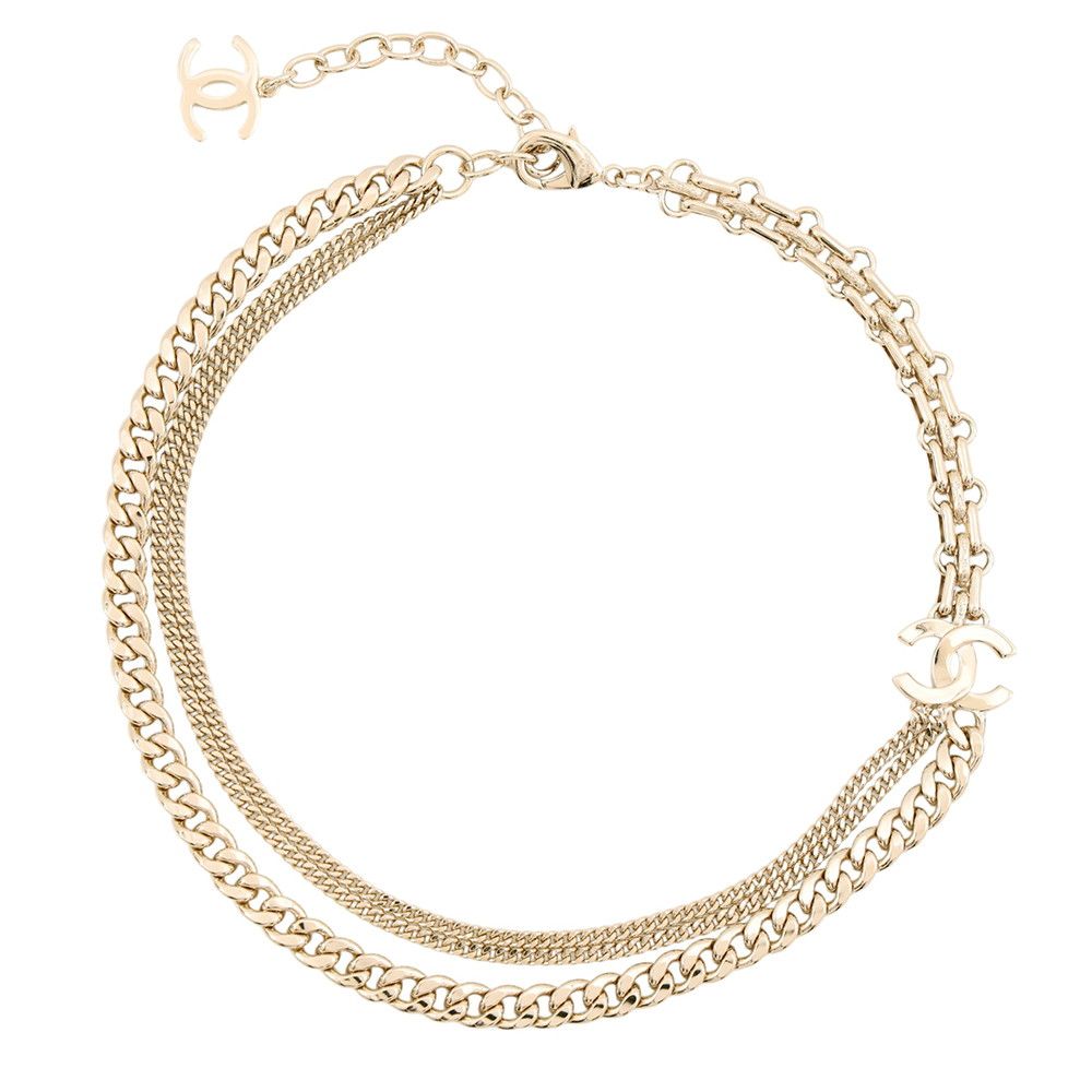 Chanel Necklace CC Logo Rhinestone 25 — view 3