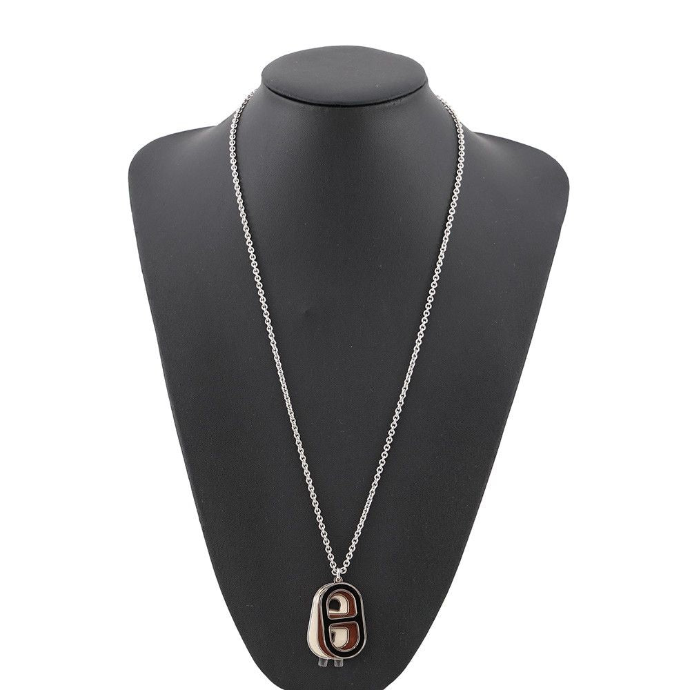 Hermes Necklace Maillon Deep Dune Silver Black White — view 4