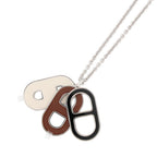 Hermes Necklace Maillon Deep Dune Silver Black White