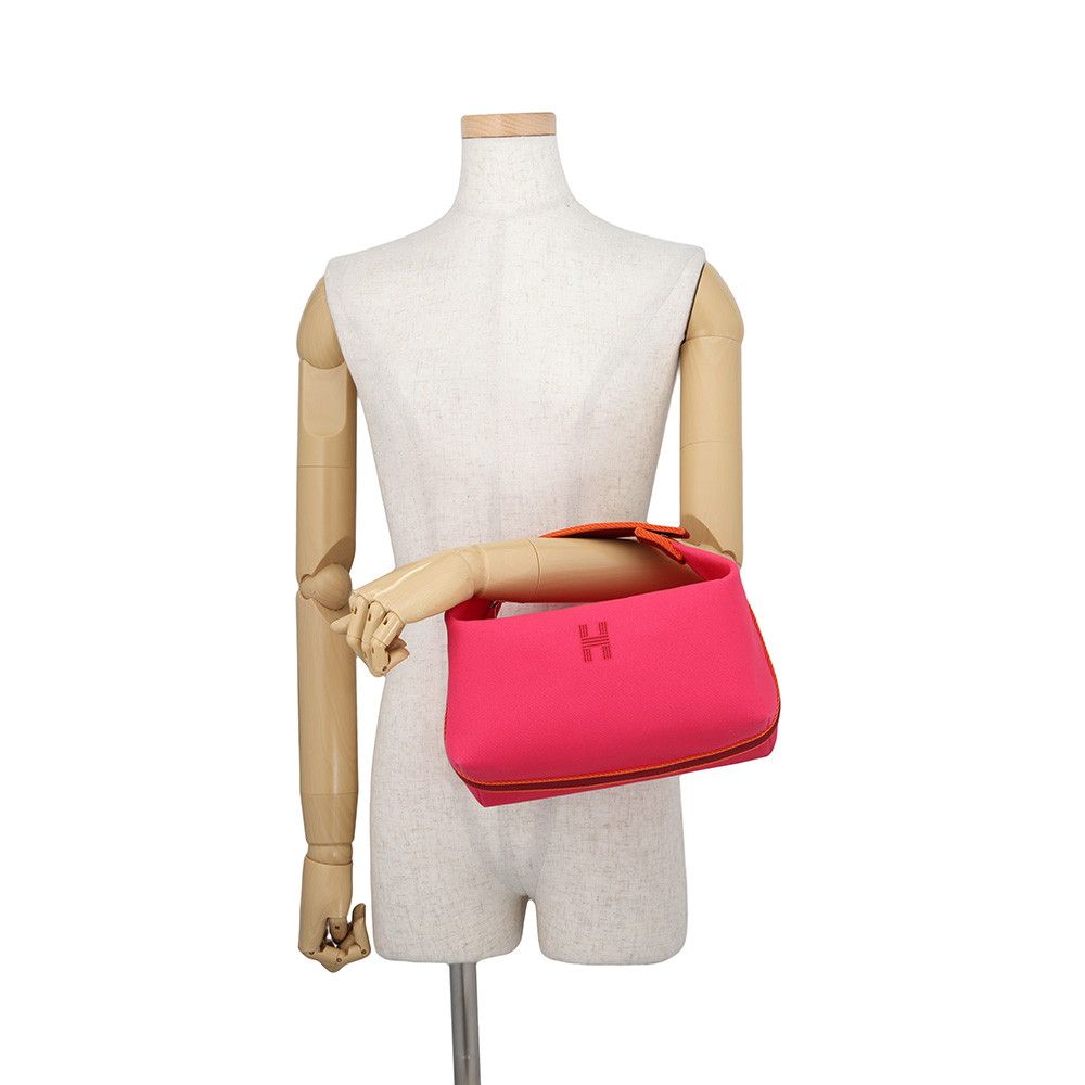 Hermes Pouch Bride-a-Brac GM Hibiscus Silver Canvas Case — view 5