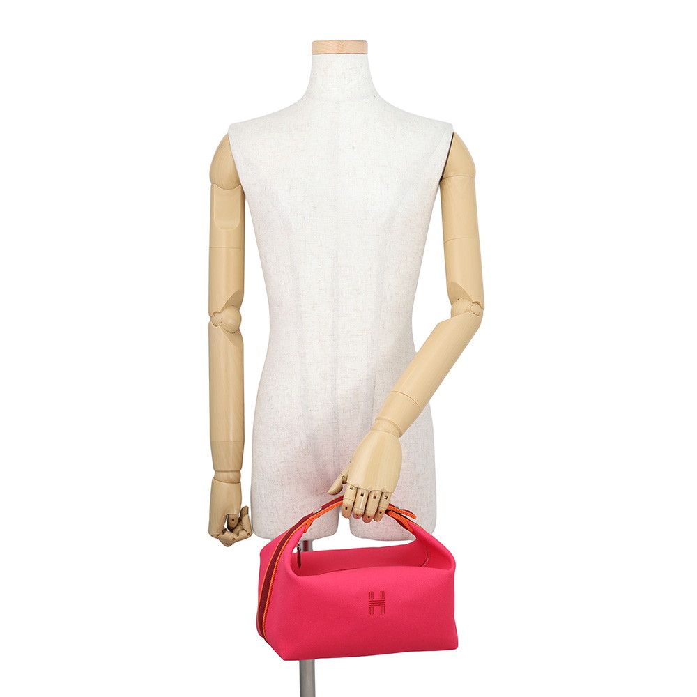 Hermes Pouch Bride-a-Brac GM Hibiscus Silver Canvas Case — view 4