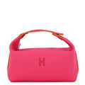 Hermes Pouch Bride-a-Brac GM Hibiscus Silver Canvas Case