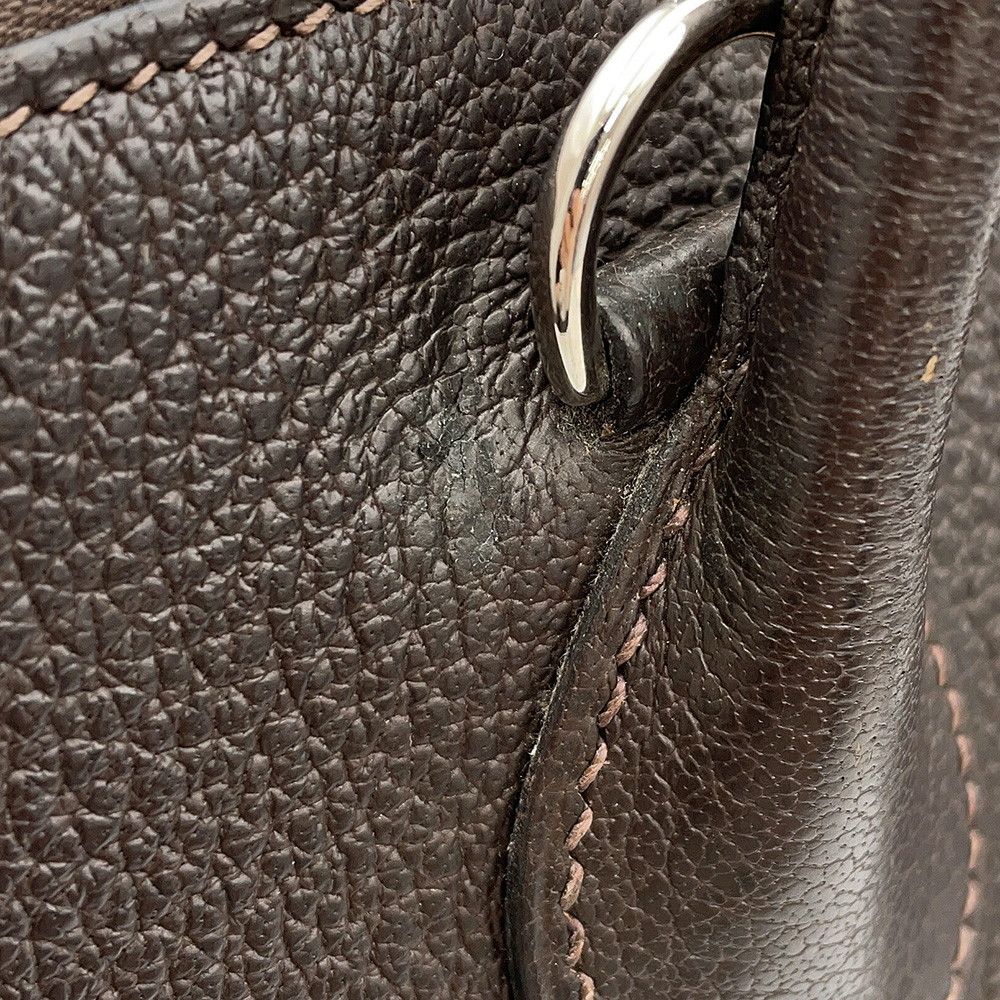 Hermes Bolide 35 Cacao Silver Taurillon Clemence 2-Way Shoulder — view 8