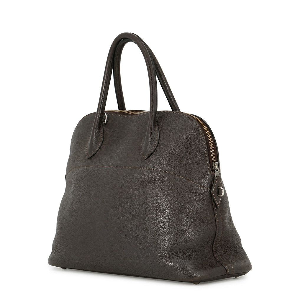 Hermes Bolide 35 Cacao Silver Taurillon Clemence 2-Way Shoulder — view 2