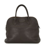 Hermes Bolide 35 Cacao Silver Taurillon Clemence 2-Way Shoulder