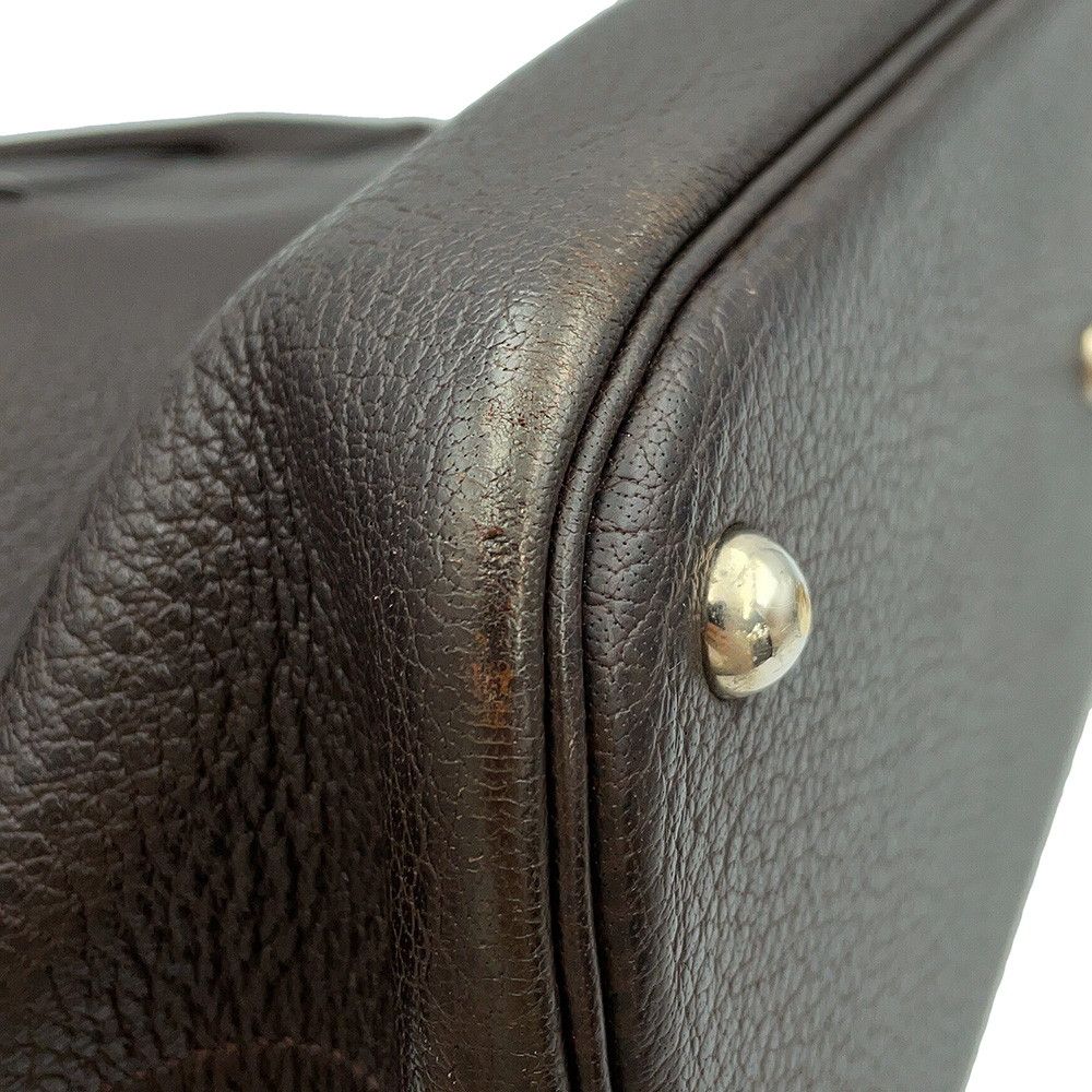 Hermes Bolide 35 Cacao Silver Taurillon Clemence 2-Way Shoulder — view 7
