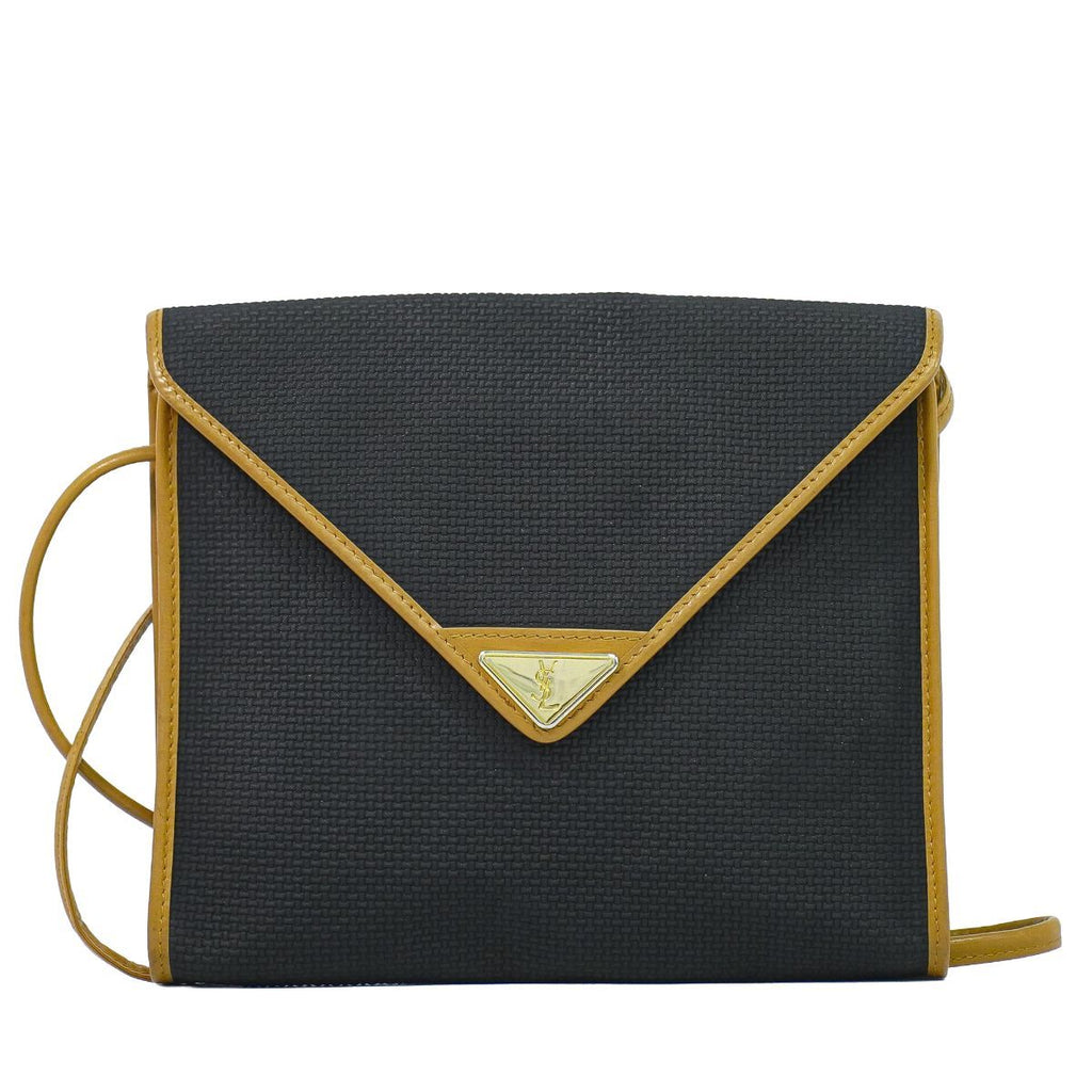 Saint Laurent Eve Sanro Run YSL Shoulder Bag Pochette Black Second