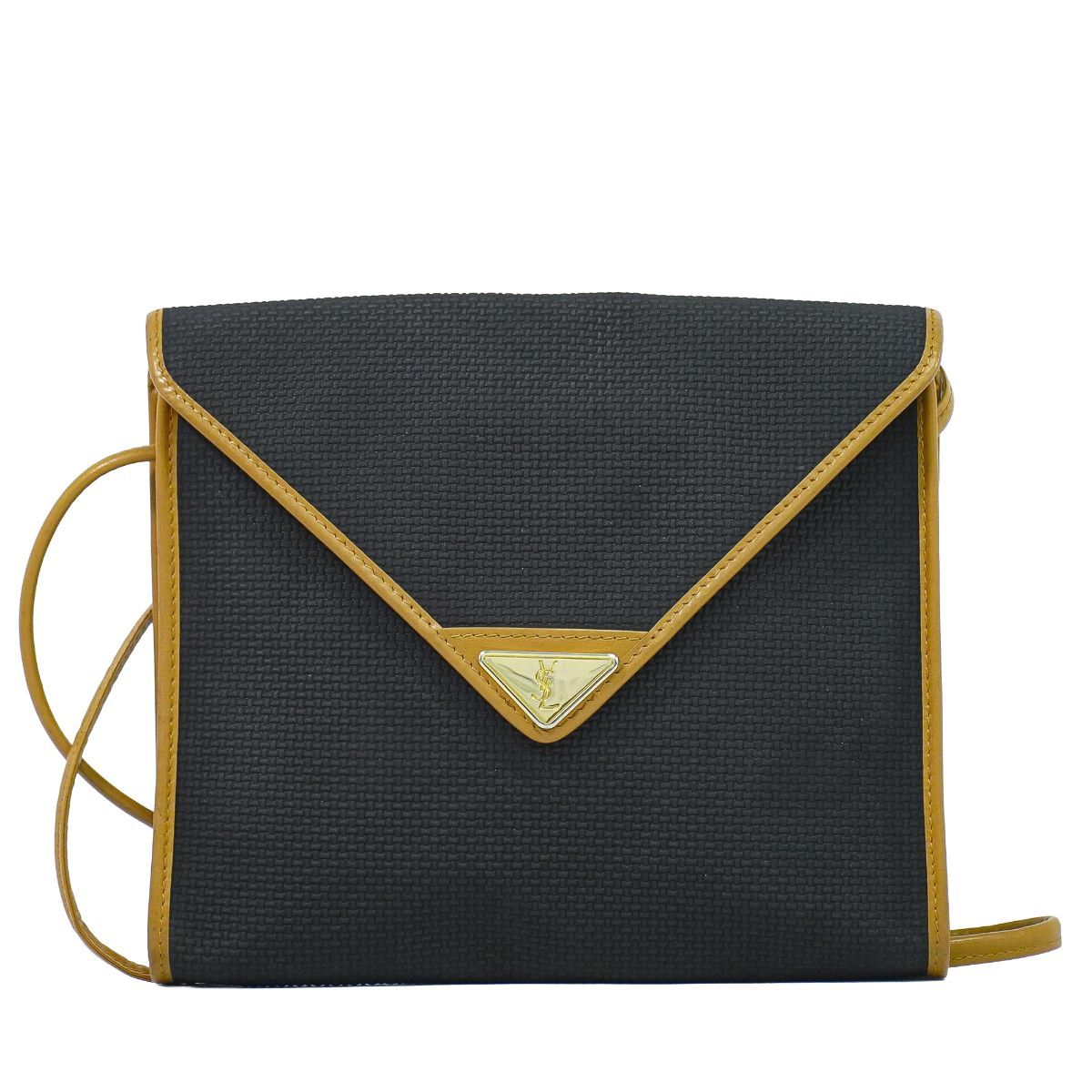 Saint Laurent Eve Sanro Run YSL Shoulder Bag Pochette Black Second
