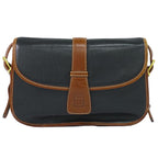 Celine Leather Shoulder Bag Pochette Black Brown Second