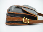 Celine Leather Shoulder Bag Pochette Black Brown Second — view 4