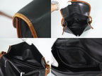 Celine Leather Shoulder Bag Pochette Black Brown Second — view 8