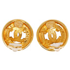 Chanel CC Logo Vintage Gold Plated Earrings — view 4