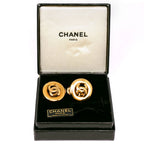 Chanel CC Logo Vintage Gold Plated Earrings — view 5
