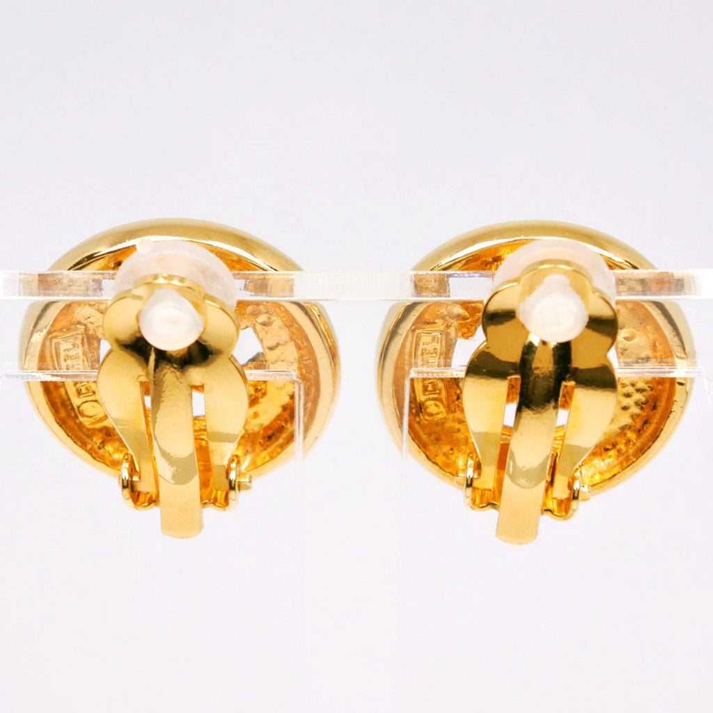 Chanel CC Logo Vintage Gold Plated Earrings — view 3