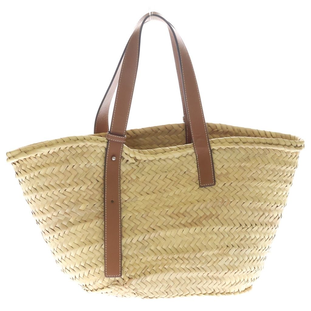 Loewe Anagram Handbag Bag Beige Brown Leather Raffia — view 2