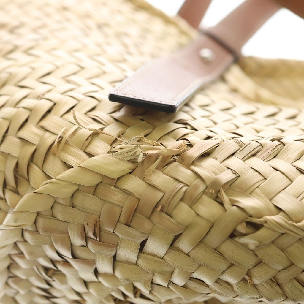 Loewe Anagram Handbag Bag Beige Brown Leather Raffia — view 5