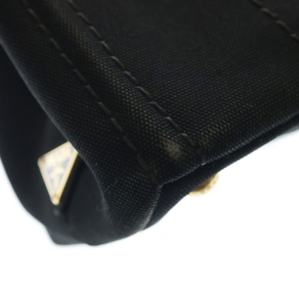Prada Canapa Tote Back Handback Canvas Black — view 5