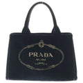 Prada Canapa Tote Back Handback Canvas Black