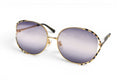 Gucci Sunglasses Round Gold Black Gradient Lens Eyewear